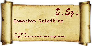 Domonkos Szimóna névjegykártya